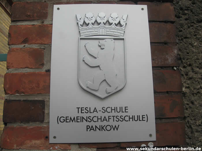 Tesla-Schule Schild Tesla-Schule Schild